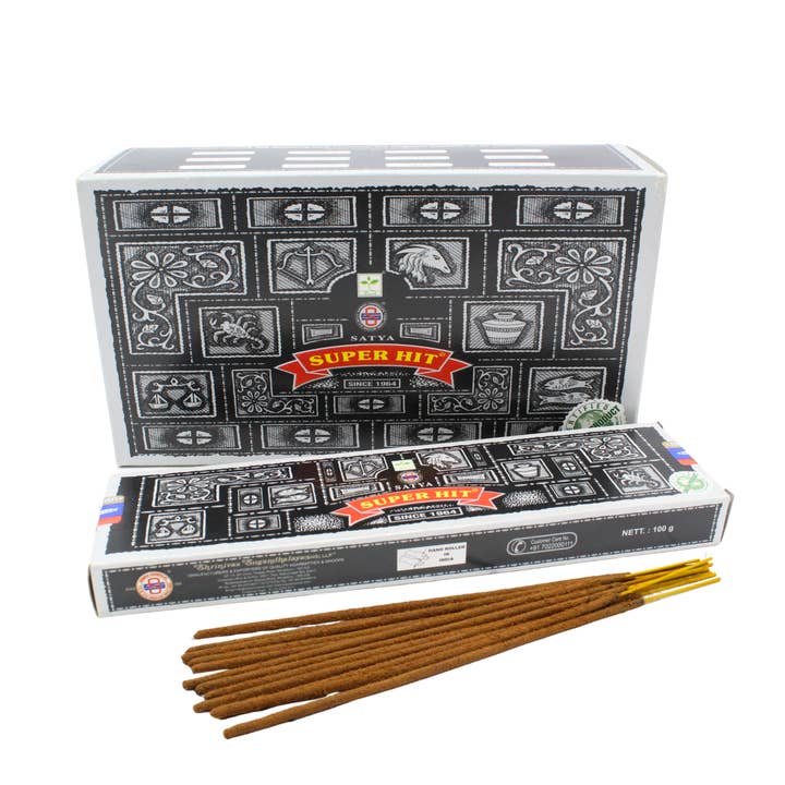 Incienso Satya Superhit, 6 cajas de 100 gramos cada una para venta al por mayor de Green Tree