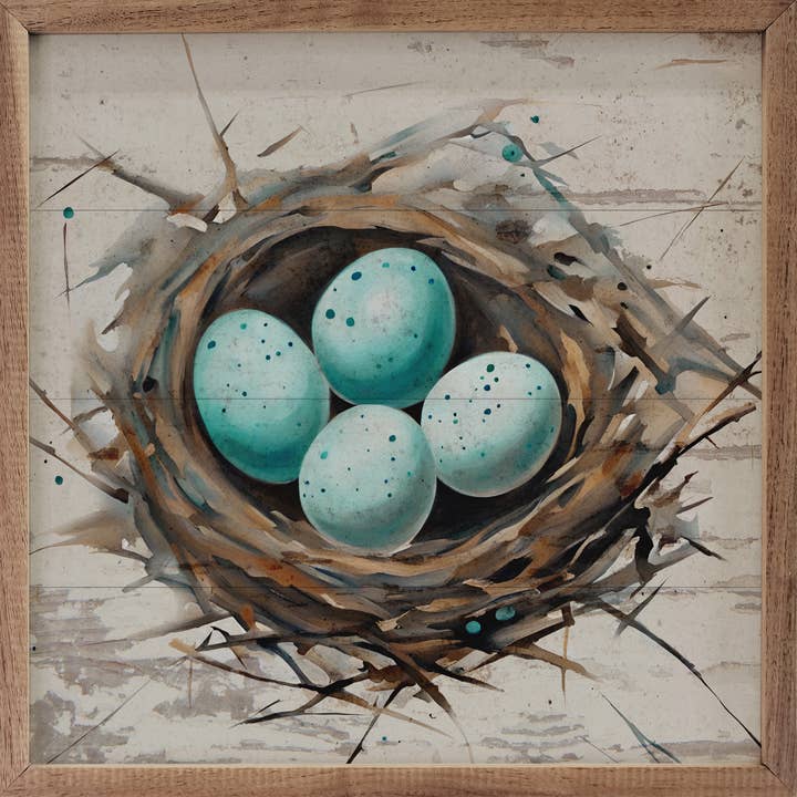 Robin Nest With Eggs Whitewash for wholesale by Kendrick Home