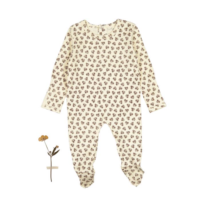 Der bedruckte Strampler mit neutralem Blumenmuster für den Großhandel von Lovely Littles