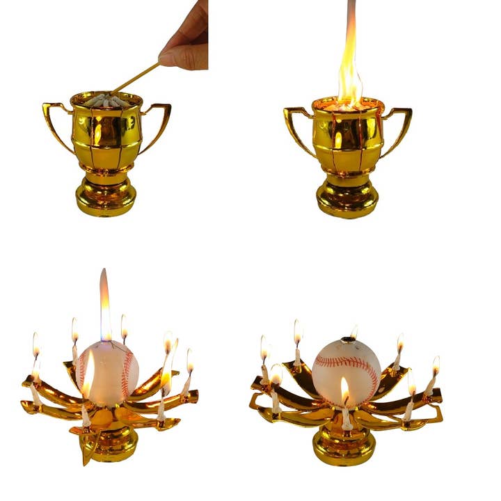 Exciting Candle - Wholesale Cake Candle - Baseball Trophy Birthday Candle