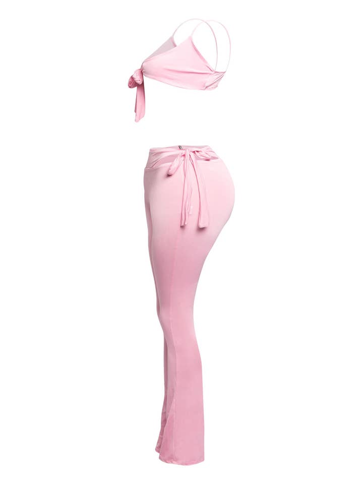 K Too - Wholesale Top & Pant Set (NOT Loungewear) - Women's - Bow detailed cut-out sexy pants top