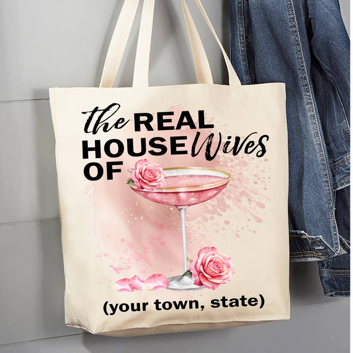 Bolso Tote de Lona Martini Las Verdaderas Amas de Casa para venta al por mayor de Avery Lane Gifts