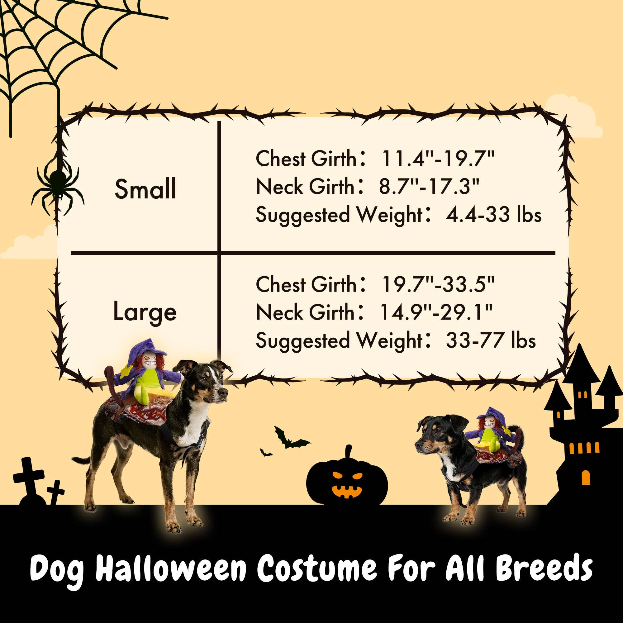 Nocciola - Wholesale Pet Costume - Dog - Witch Riding Dog Halloween Costume0