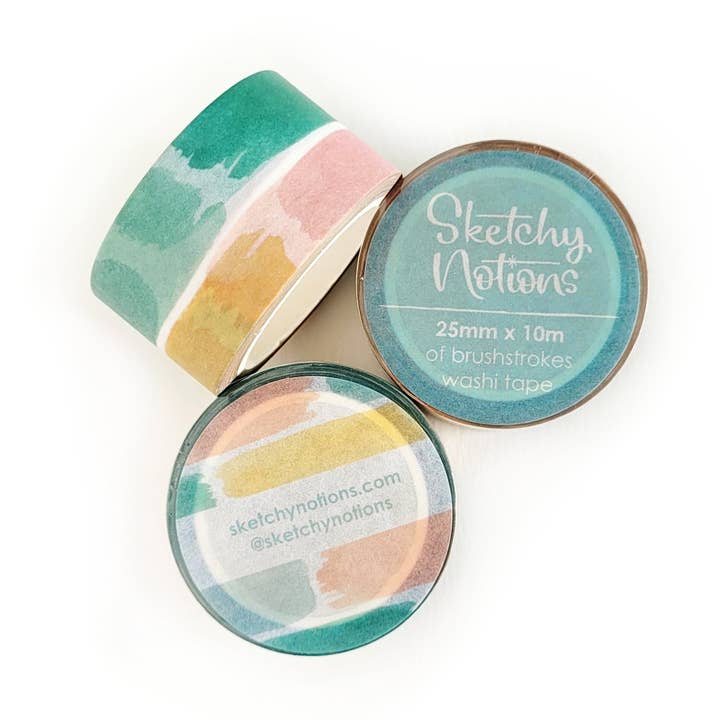 Ruban Washi Aquarelle Brushstroke - 25 mm pour la vente par Sketchy Notions