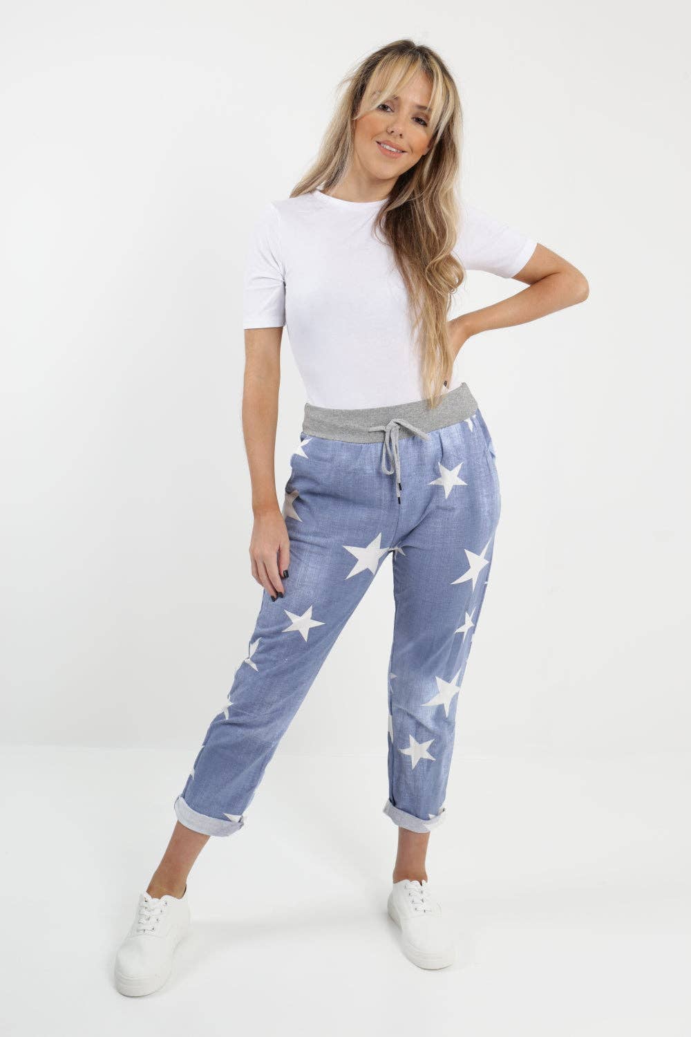 Miss Bold – wholesale Byxor - Dam – Italienska stjärntryckta fickor Bomullsbyxa för damer13