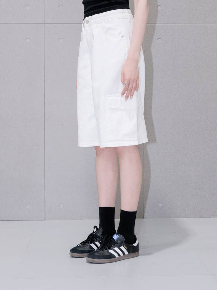 Calções Cargo de Algodão por atacado de Blanc.Noize