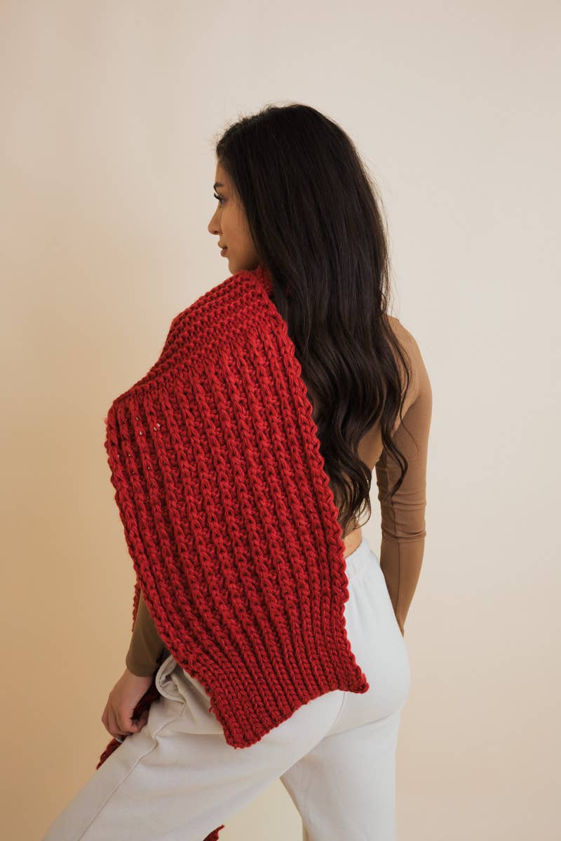 Leto Accessories - Wholesale Scarf - Unisex - Cozy Waffle Knit Edge Scarf - Winter Essential8