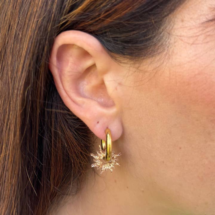 Les Nicolettes - Wholesale Hoop Earrings - Creoles Yellow Sun Champagne1