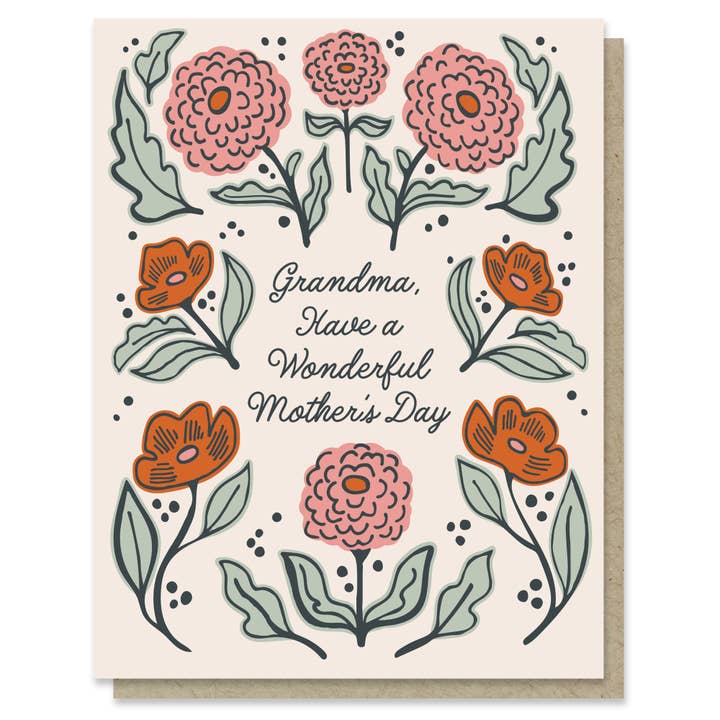Paper Parasol Press - Wholesale Mother's Day Card - Fancy Florals for Grandmother Mother's Day Card