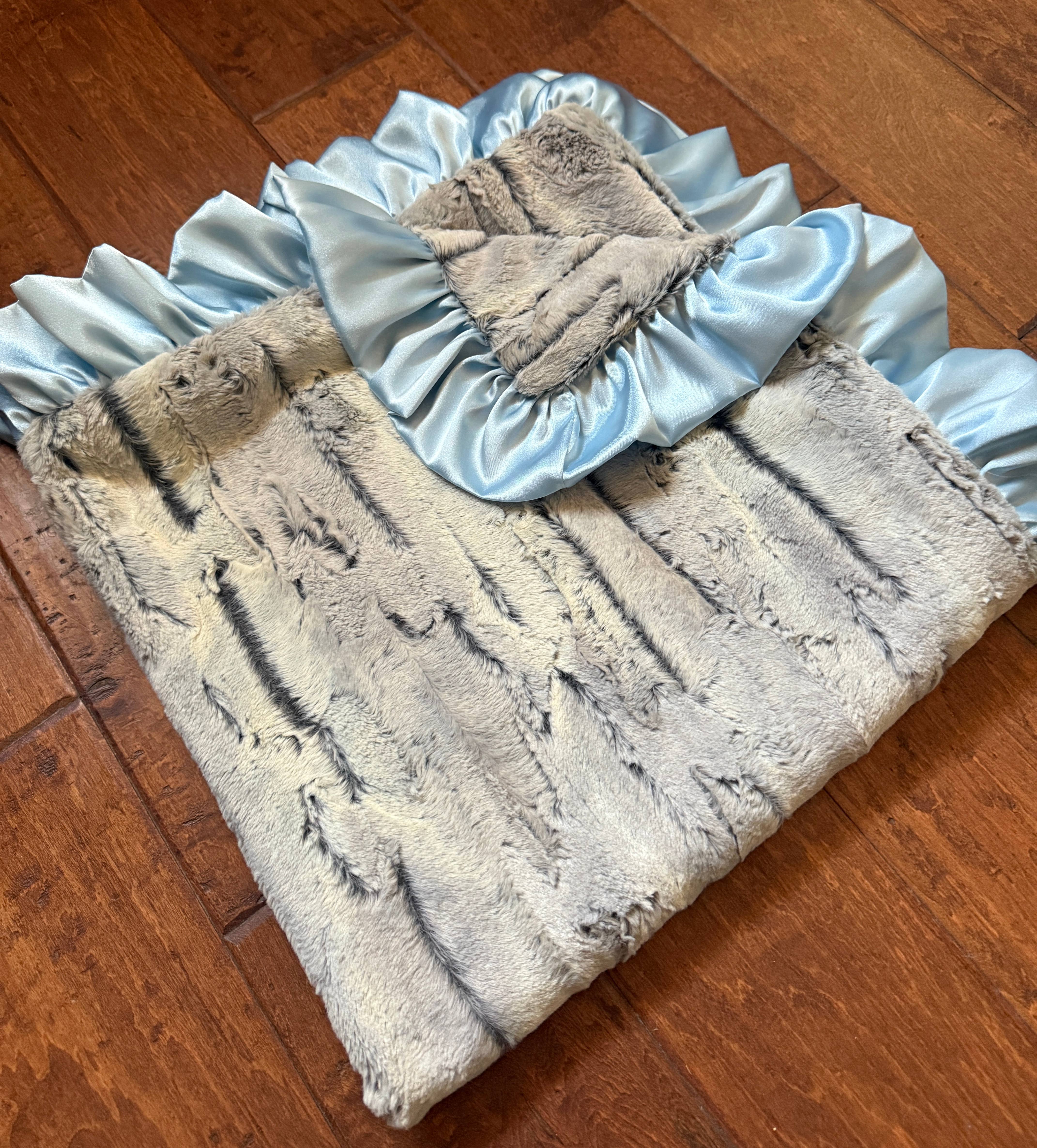 Cuddle Couture - Venta al por mayor Manta de cama - Niños y bebés - Silver Fox- Azul bebé1