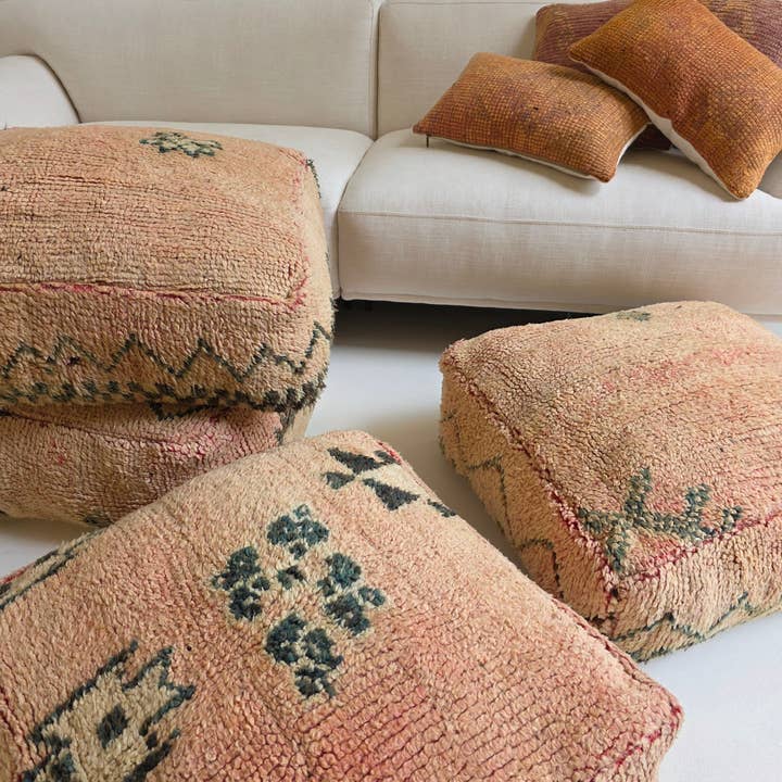 Minda - Wholesale Floor Pillow - Vintage Wool Floor Cushion | Pinks2
