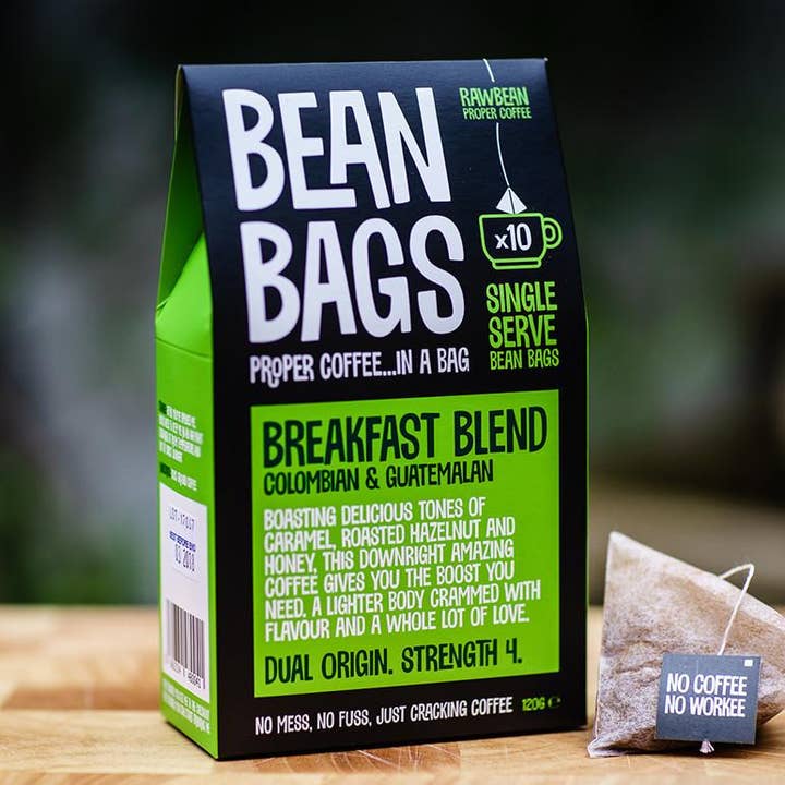 Breakfast Blend Coffee Bean Bags x 10 for wholesale by Raw Bean Coffee