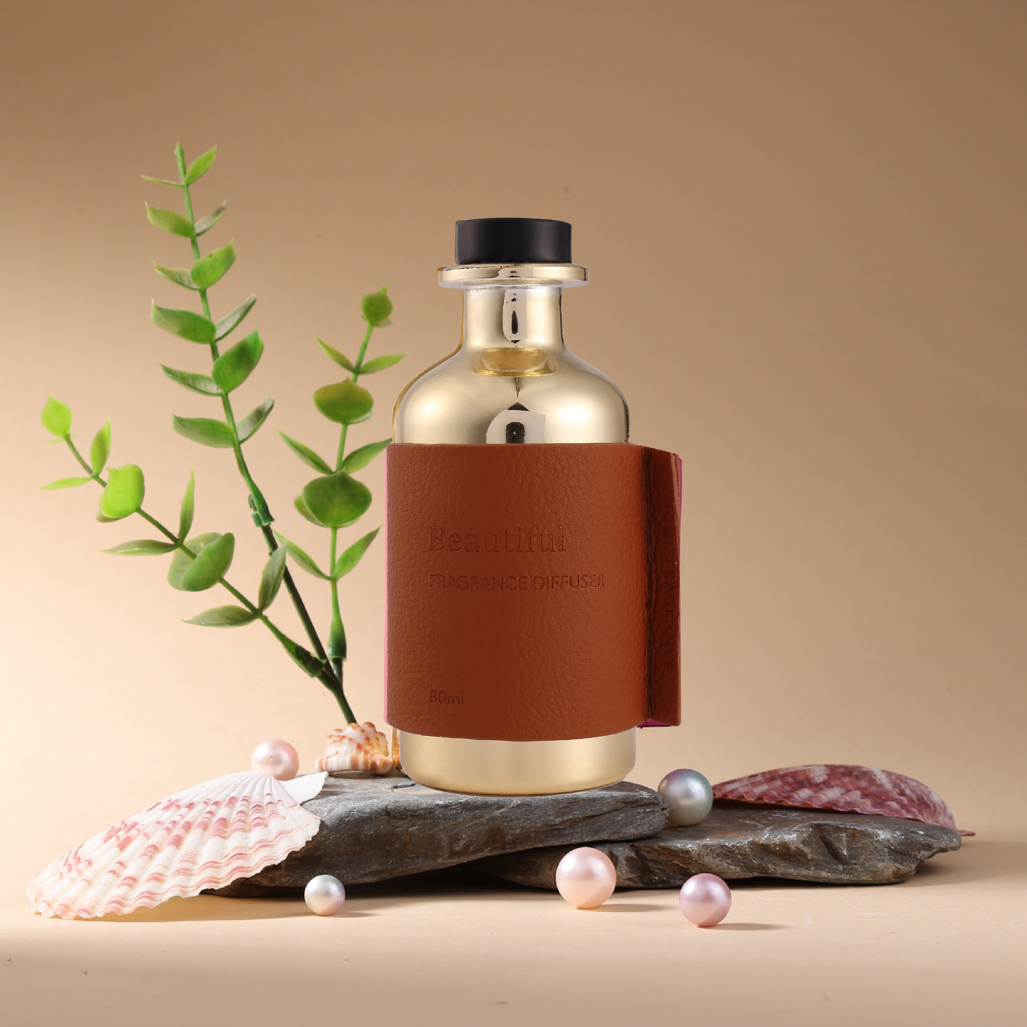 Pretty Valley Home - Wholesale Reed Diffuser - Reed Diffuser Sets Brown Leather 80ml (2.71FL oz) - BTF3