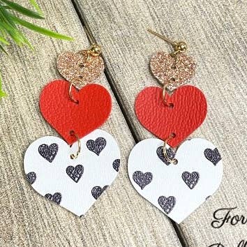 Forever Bellissima – wholesale Dangle earrings – Heart Earrings | Monochrome Heart Earrings | Valentines Day0