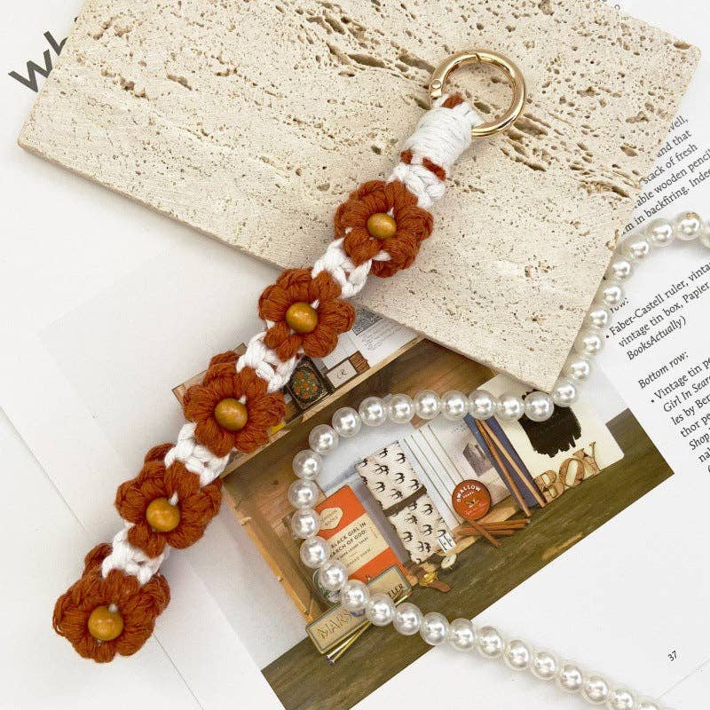 WEST AUSSIE SUPPLIES - Vente Porte-clés – femme - Porte-clés et lanière de téléphone en forme de fleur de marguerite au crochet1