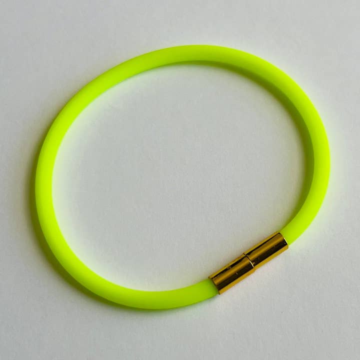 Robyn Fecho Magnético Pulseira de Silicone Soft-Touch - Amarelo Neon por atacado de Unklaspe
