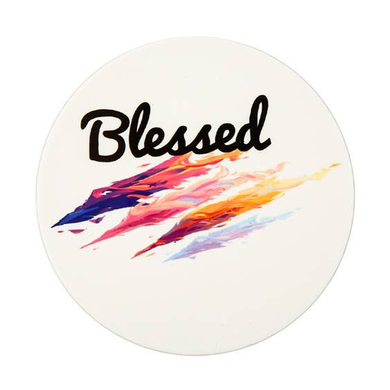 BLESSED Themed Printed Coaster 4Pk for wholesale by Nima Accessories Inc