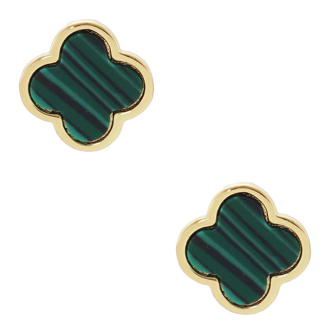 Fashion City – Engroshandel Ørestikkere – Guld-dyppet kløver post ørering2