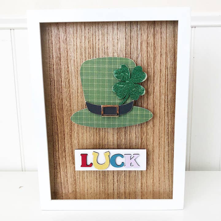 Foundations Decor – wholesale DIY craft kit – Foundations Decor Simply Framed - Glitter Green LUCK DIY kit3