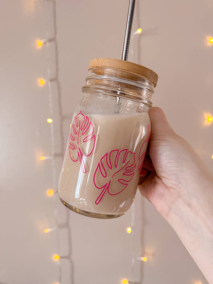 Monstera Leaf Mug for wholesale by Painted Peaches Co