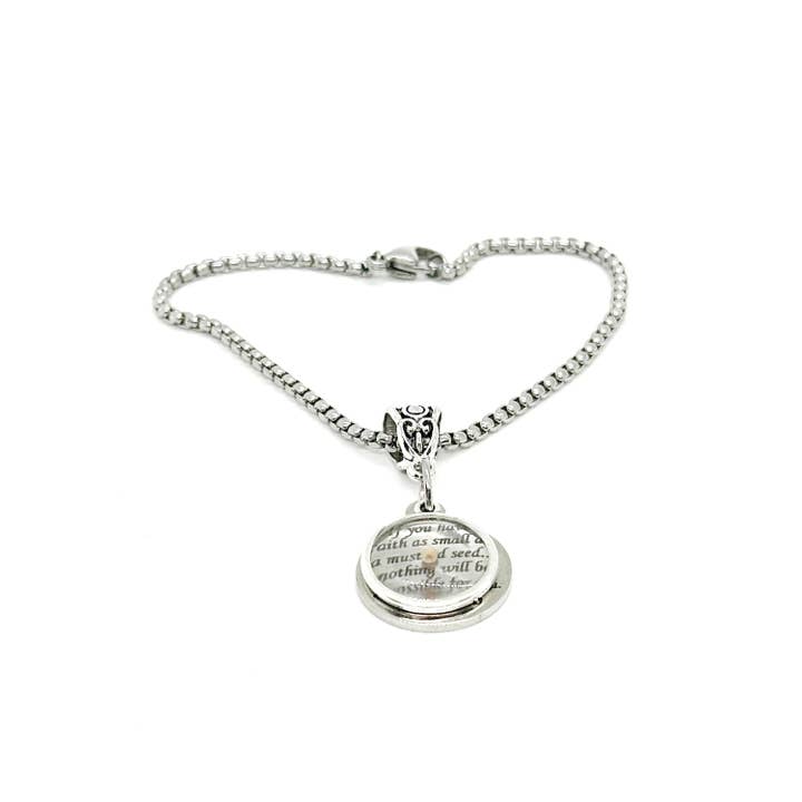 Mustard Seed Scripture Charm Bracelet, Faith Jewelry, Christian Gift, Matthew 17 20, Baptism Gift For Her, Daughter, Wife, Granddaughter for wholesale by JKCE Designs