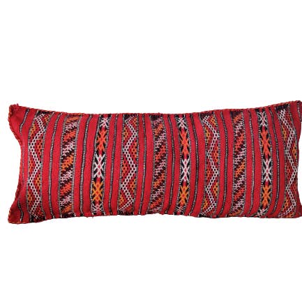 Grande cuscino Kilim rosso con motivi berberi per la vendita all'ingrosso da parte di Mazir Décoration