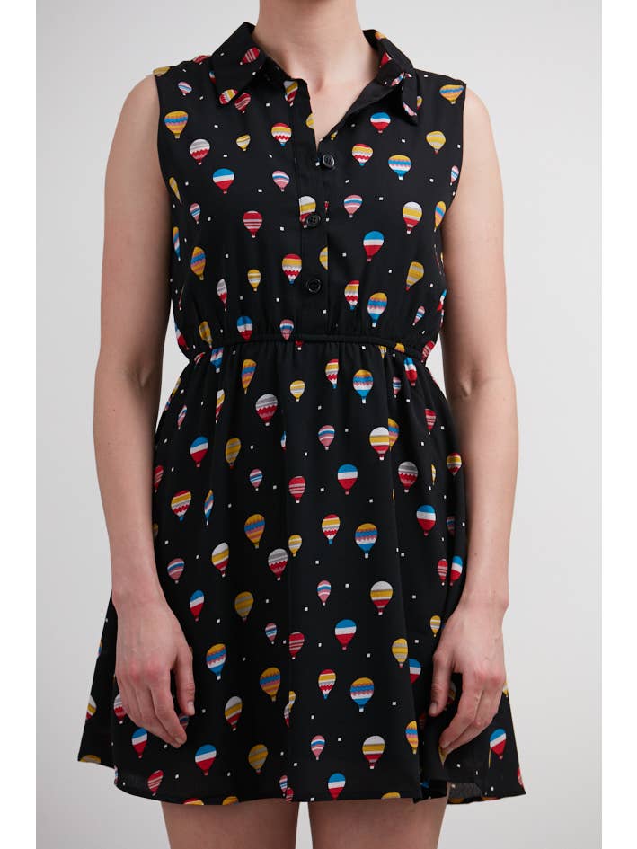 SM WARDROBE - Vendita all'ingrosso Vestito - Donna - ABITO CON COLLETTO STAMPA MONGOLFIERA2