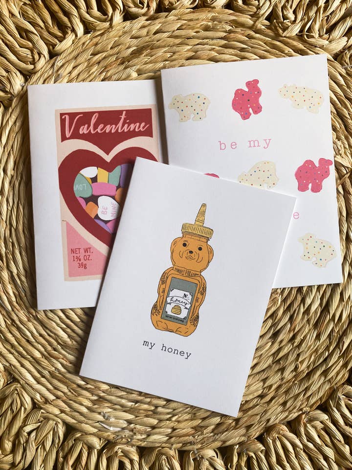 Valentine's Card Set of 6 for wholesale by Kenzie Lou Art Co