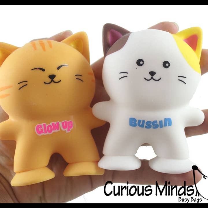 Curious Minds Toys - Wholesale Squishy Toy - Kids & Baby - 1 Stretchy Suction Foot Cat Sand Filled - Kitty Lover Sensor7