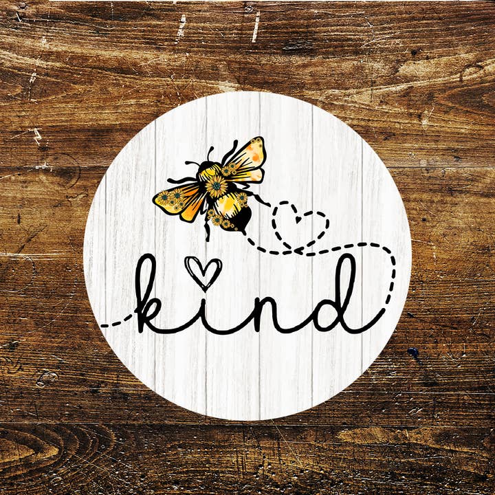 Vær venlig kærlighed hjerte bi cirkel metal tegn for engroshandel hos The British Metal Signs Company