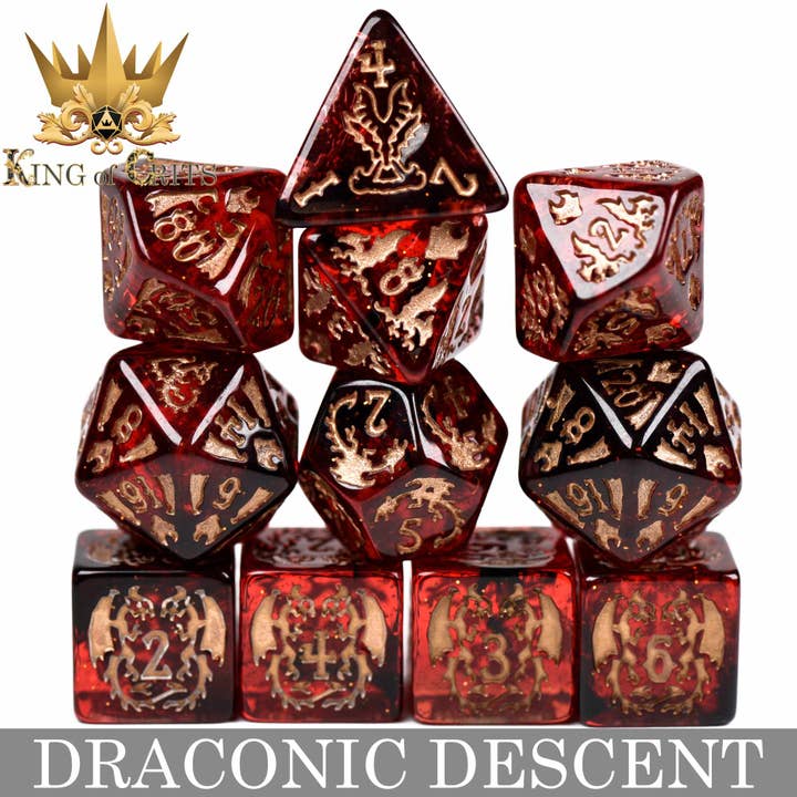 DNDDICE.COM - Wholesale Dice - Draconic Descent - 11 Dice Set