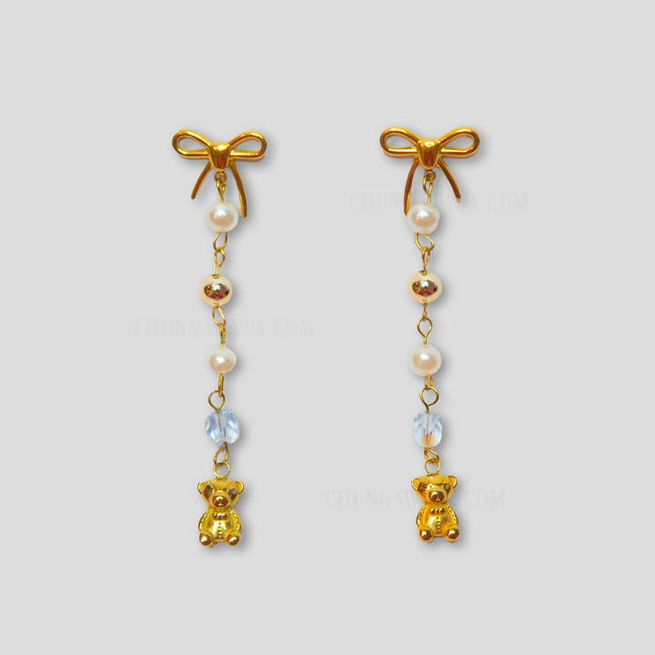 Nounours Teddy bear stainless steel earrings for wholesale by Chungawawa