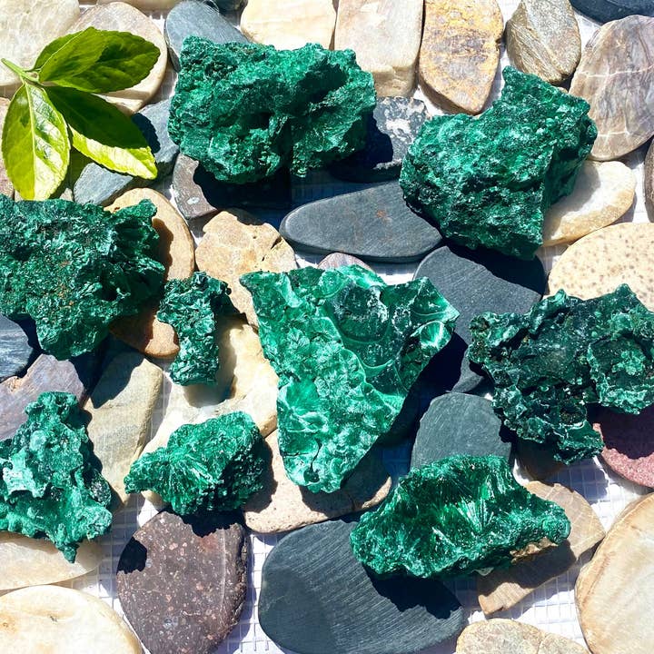 Wholesale Lot 2 Lbs Natural Velvet Fibrous Malachite Raw Cry for wholesale by KayleeNYC