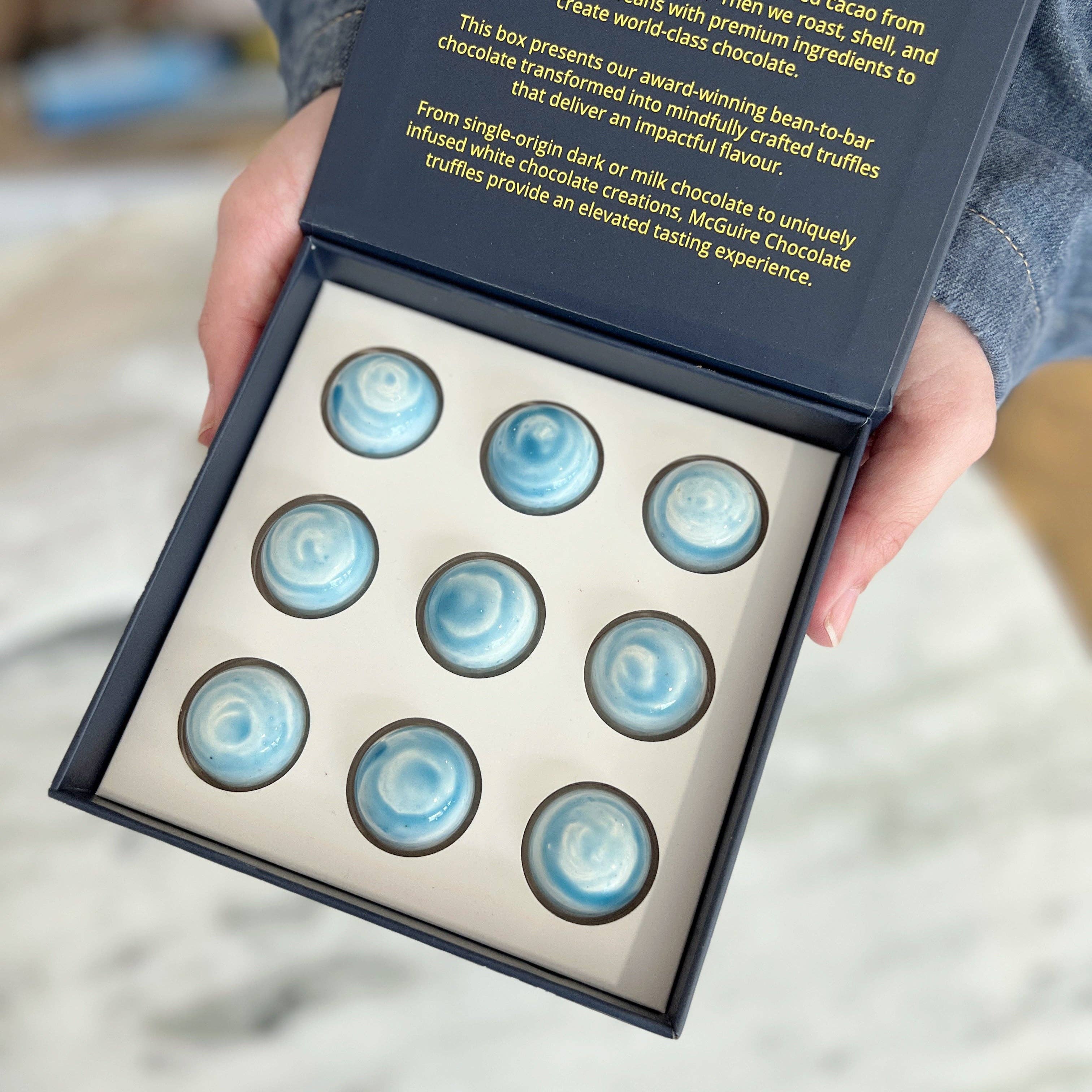 McGuire Chocolate Company - Wholesale Chocolate Box - 9 pc Bay of Fundy Sea Salt Caramel Bonbons2