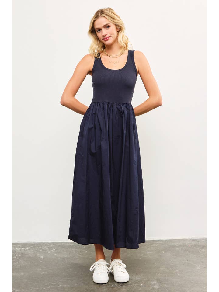 Mustard Seed - Wholesale Dress - Women's - SCOOP NECK SHIRRED WAIST FLARE DRESS6