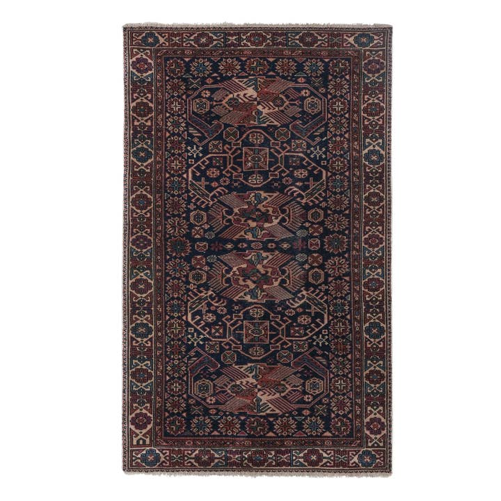 Tappeto vintage caucasico 3'11" x 6'7" per la vendita all'ingrosso da parte di Vintage Pillows Store