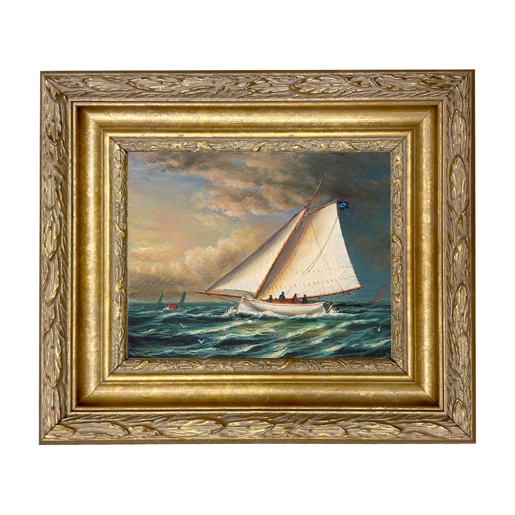 Madison Bay Co. - Historical Home Decor Reproductions - Wholesale Schilderen/Tekenen - Racing Boot Vintage Schilderij Afdruk op Canvas11