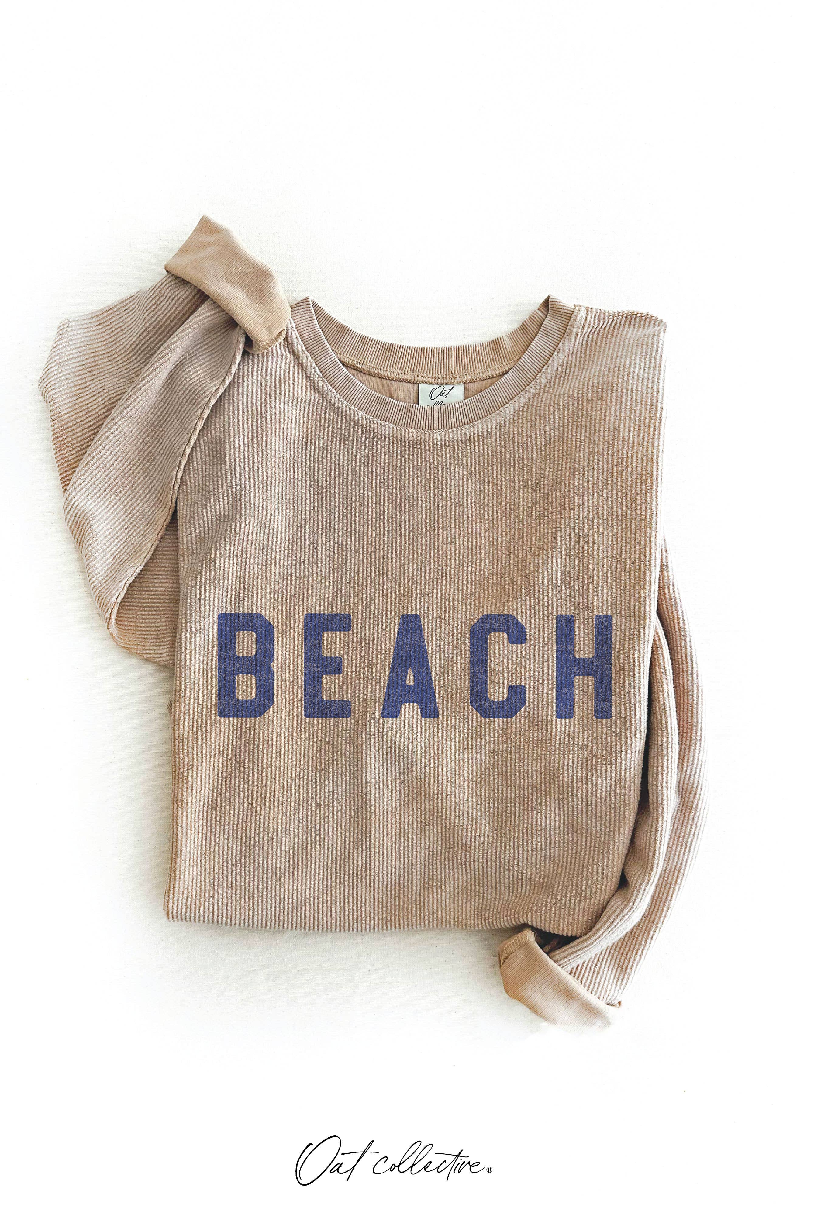 OAT COLLECTIVE - Wholesale Graphic Sweatshirt - Women's - BEACH Thermal Vintage Pullover4