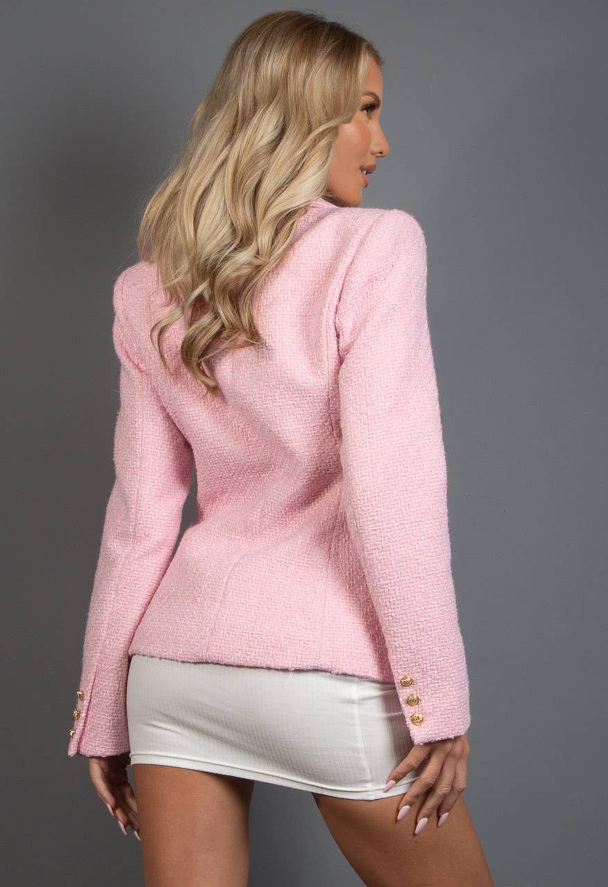 Attentif Paris – wholesale Jacket – Women's – Slim Fit Plain Tweed Jacket34