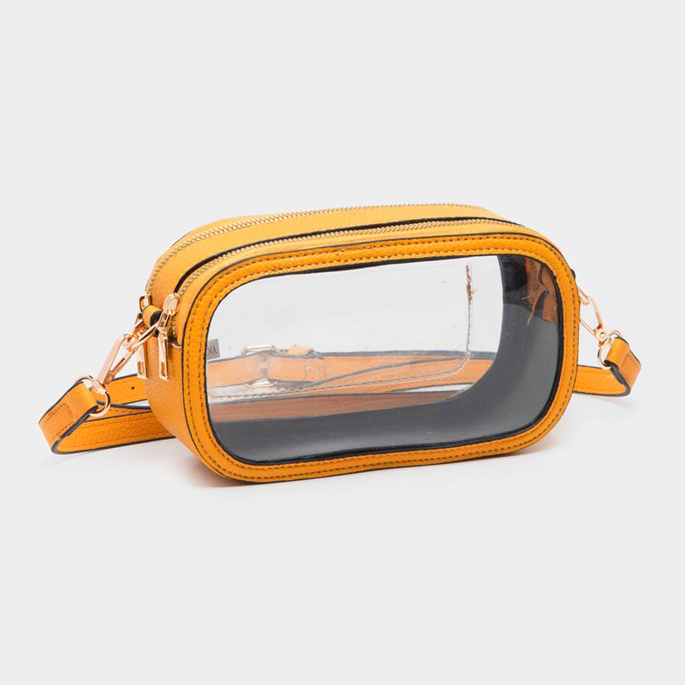 Sensibling Corp. - Wholesale Crossbody Bag - Women's - Solid Faux Leather Transparent Rectangle Crossbody Bag4