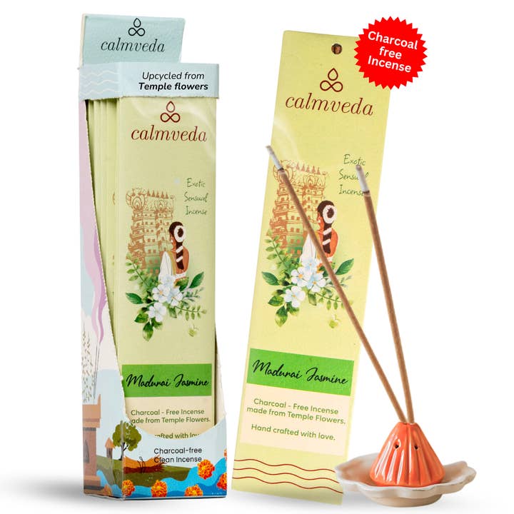 Calmveda Incense & Aromatherapy - Wholesale Incense - Charcoal free Incense Sticks Madurai Jasmine set-10x12 Stick