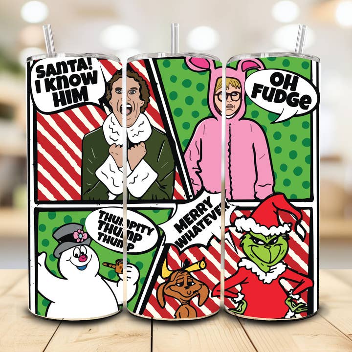 Christmas Tumbler, 20 oz. Stainless Steel for wholesale by Stencil Art Canada