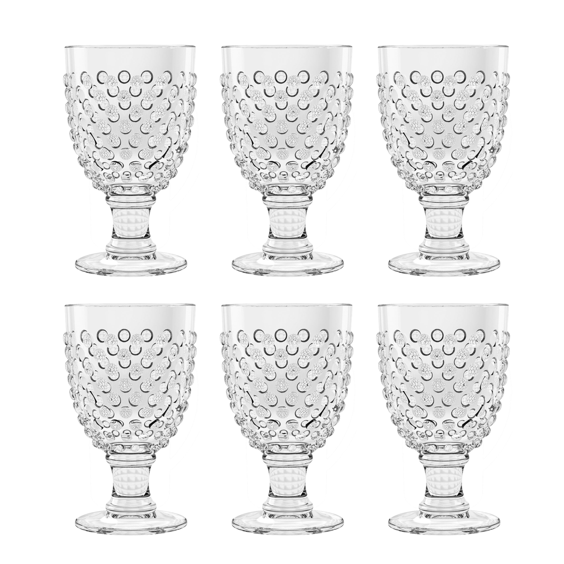 Abode Homewares by TarHong - Wholesale Drinking Glass/Cup - Hobnail Clear Drinkware Collection1