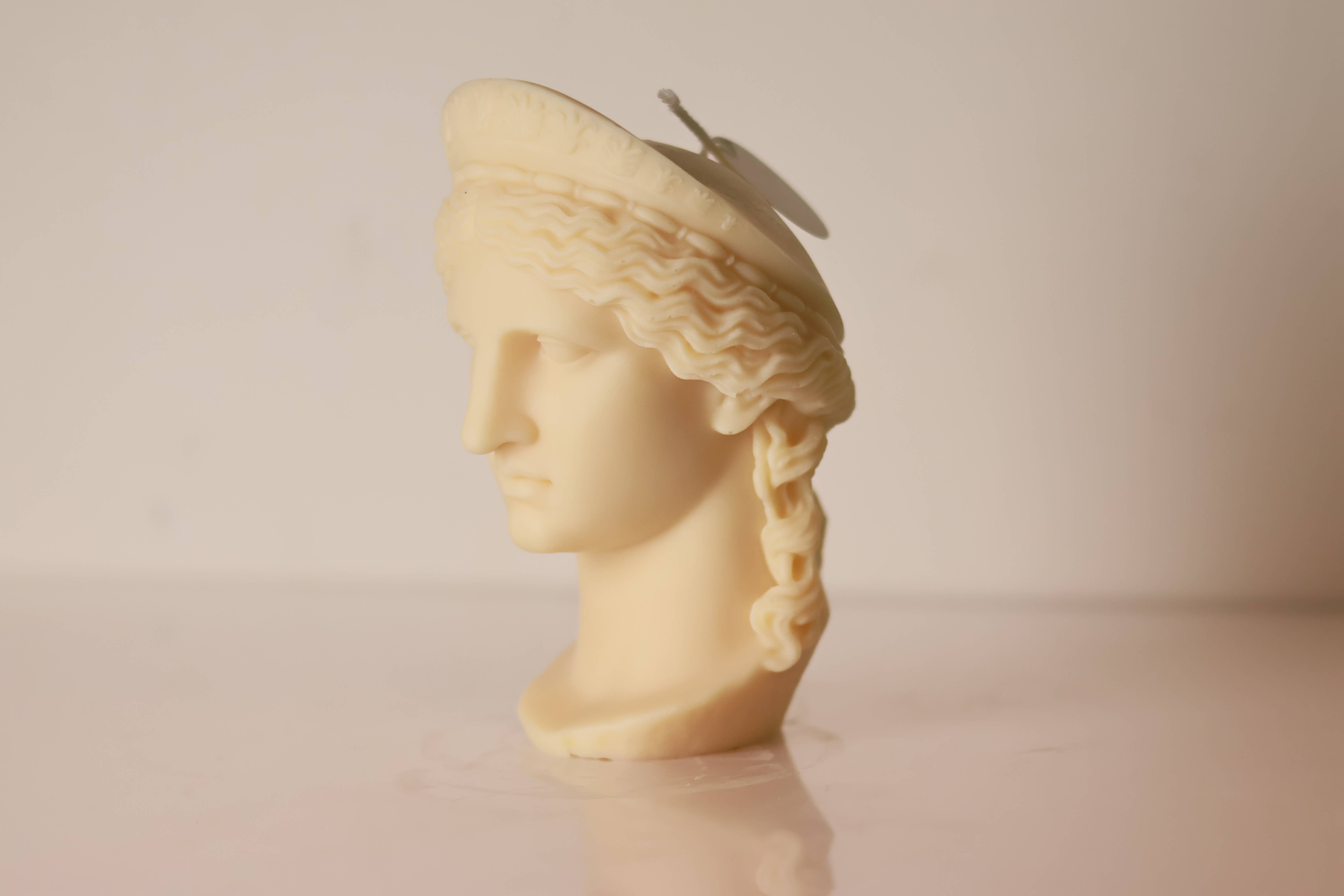 Agaboo Candle - Wholesale Novelty Candle - Hera Greek Goddess Bust Statue Candle 7.5x4in - Sculptural18