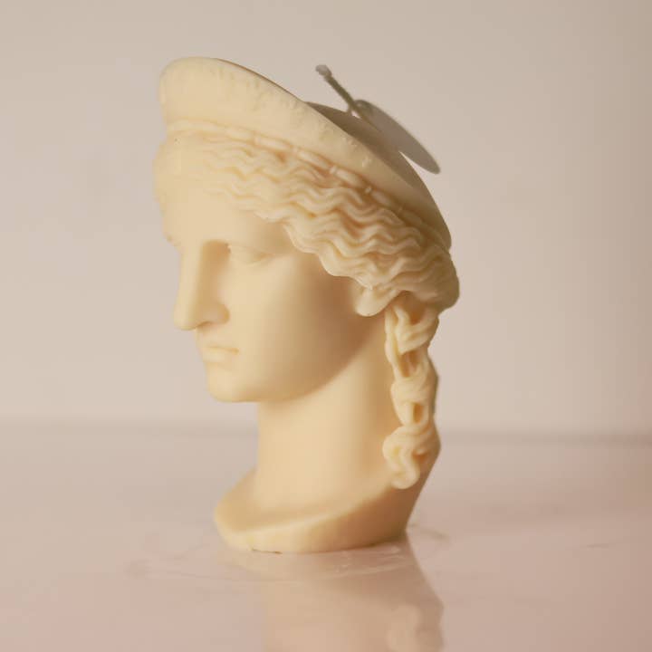 Agaboo Candle - Wholesale Novelty Candle - Hera Greek Goddess Bust Statue Candle 7.5x4in - Sculptural18