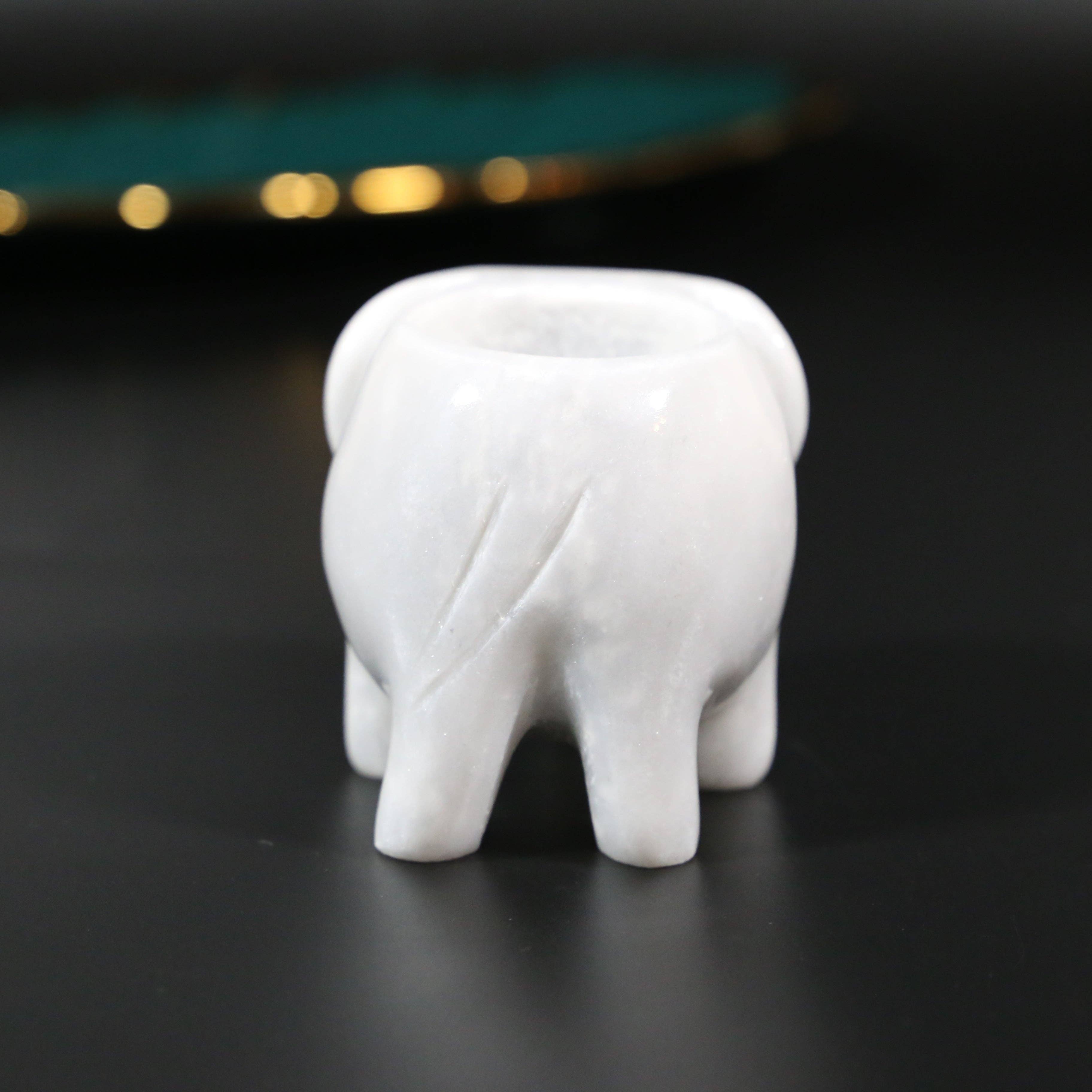 Gemstone Gifts Ltd. - Wholesale Candle Holder - White Onyx Elephant Tea Light Holder6