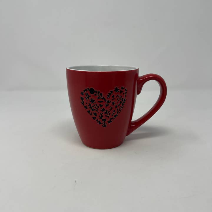 USA HomeMax - Wholesale Coffee Mug - 6" Ceramic Mug Heart Design Assorted Colors1