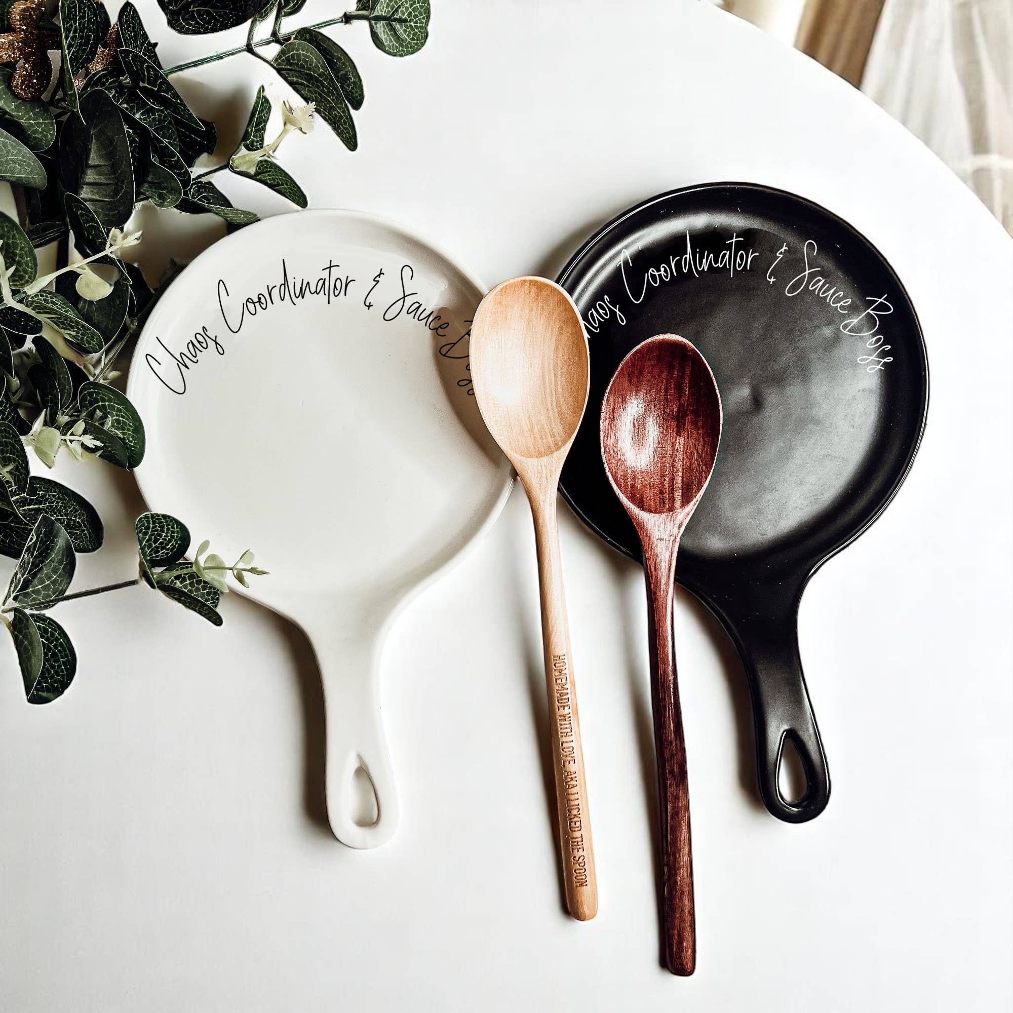 Gia Roma - Vendita all'ingrosso Poggiamestolo - Decorazione da cucina, set di poggia cucchiai in ceramica fatto a mano con cucchiaio in legno31