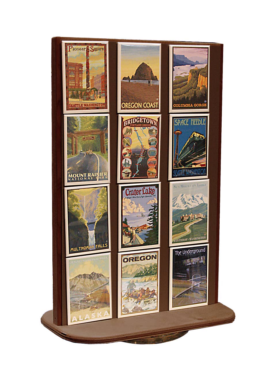 Lantern Press - Wholesale Retailer Display - Paper & Novelty - MAGNET AND KEYCHAIN DISPLAY, Countertop Spinner2