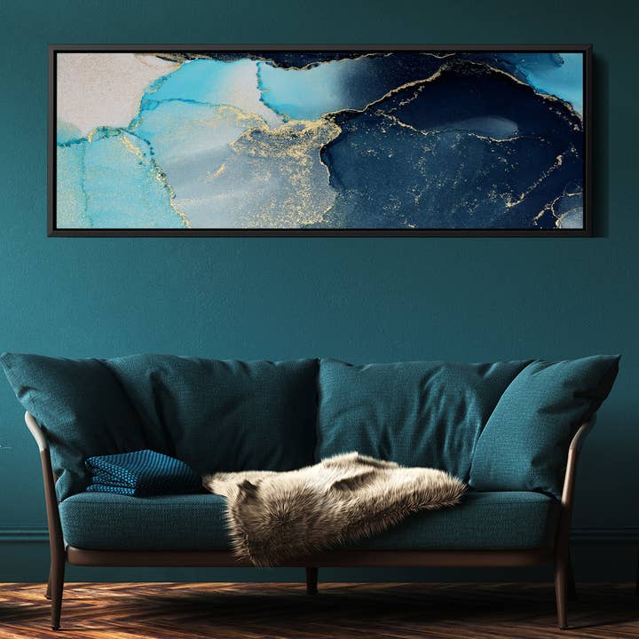 Blue And Gold Marble Effect for wholesale by Meeko Print